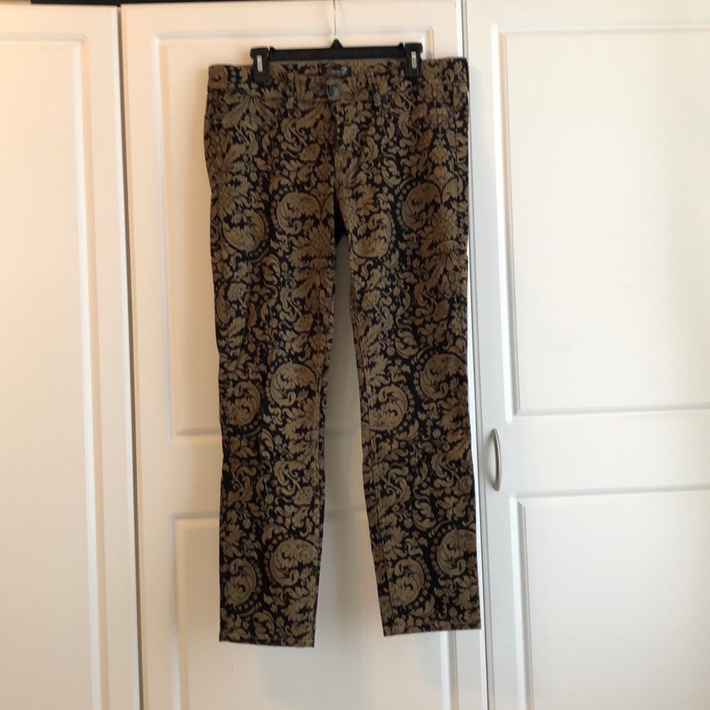 Seven7 gold and black paisley pants